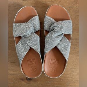 Fitflop Silver rhinestone slides